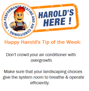 Don't crowd your air conditioner with overgrowth. Make sure that your landscaping choices give the system room to breathe and operate efficiently